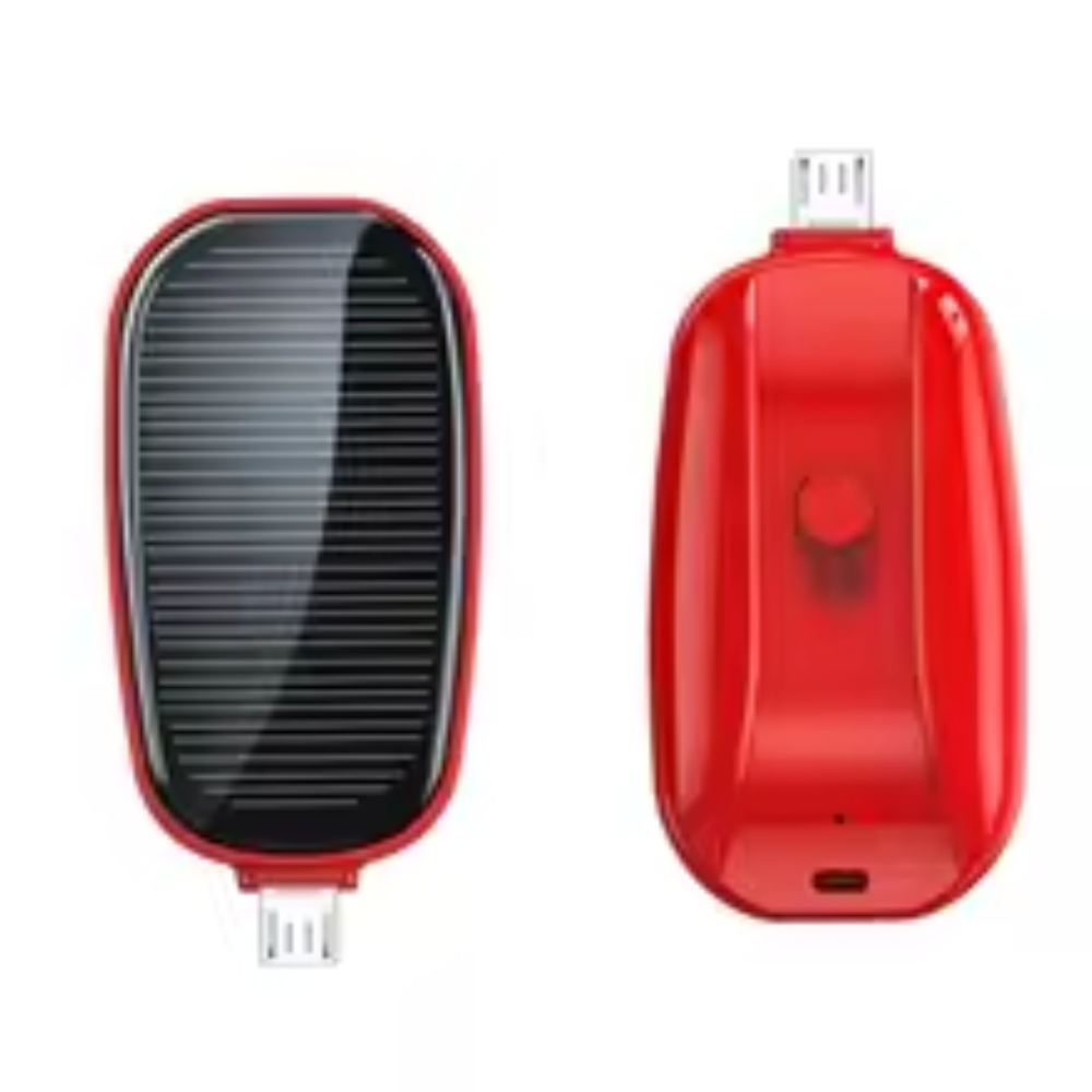 Mini Powerbank mit Solar-Schlüsselanhänger