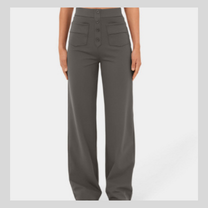 Bequeme hose mit geradem bein und hoher taille